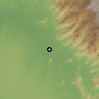 Shaded relief of the 60 km around Chulucanas, drawn from the GMTED2010 grid