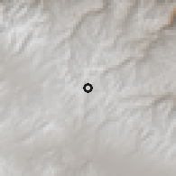 Shaded relief of the 59 km around Ajoyani, drawn from the GMTED2010 grid