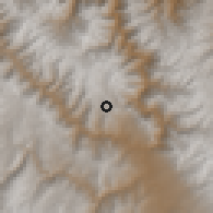 Shaded relief of the 60 km around Churcampa, drawn from the GMTED2010 grid