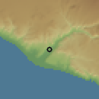Shaded relief of the 59 km around Cocachacra, drawn from the GMTED2010 grid