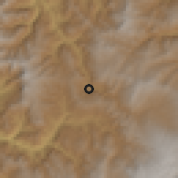 Shaded relief of the 60 km around Cochabamba, drawn from the GMTED2010 grid