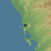 Shaded relief of the 60 km around Coishco, drawn from the GMTED2010 grid
