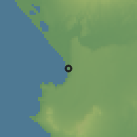 Shaded relief of the 60 km around Colán, drawn from the GMTED2010 grid