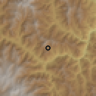 Shaded relief of the 60 km around Colasay, drawn from the GMTED2010 grid