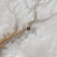 Shaded relief of the 59 km around Alca, drawn from the GMTED2010 grid