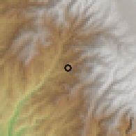 Shaded relief of the 60 km around Colquioc, drawn from the GMTED2010 grid