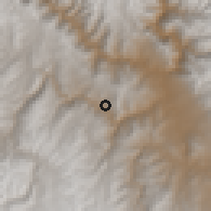 Shaded relief of the 60 km around Congalla, drawn from the GMTED2010 grid