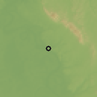 Shaded relief of the 60 km around Contamana, drawn from the GMTED2010 grid