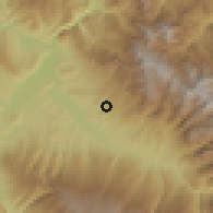Shaded relief of the 60 km around Copallin, drawn from the GMTED2010 grid