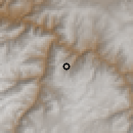 Shaded relief of the 59 km around Cotabambas, drawn from the GMTED2010 grid