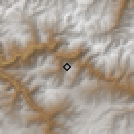 Shaded relief of the 60 km around Curahuasi, drawn from the GMTED2010 grid