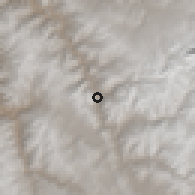Shaded relief of the 59 km around Cusipata, drawn from the GMTED2010 grid