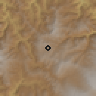 Shaded relief of the 60 km around Cutervo, drawn from the GMTED2010 grid