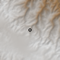 Shaded relief of the 59 km around Cuyocuyo, drawn from the GMTED2010 grid