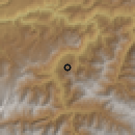 Shaded relief of the 60 km around Echarate, drawn from the GMTED2010 grid