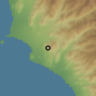 Shaded relief of the 60 km around El Cenepa, drawn from the GMTED2010 grid