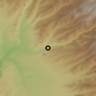 Shaded relief of the 59 km around El Ingenio, drawn from the GMTED2010 grid