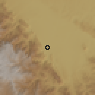 Shaded relief of the 60 km around El Porvenir, drawn from the GMTED2010 grid