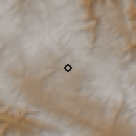Shaded relief of the 60 km around Encañada, drawn from the GMTED2010 grid