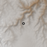 Shaded relief of the 60 km around Goyllarisquizga, drawn from the GMTED2010 grid