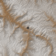 Shaded relief of the 60 km around Huacaybamba, drawn from the GMTED2010 grid