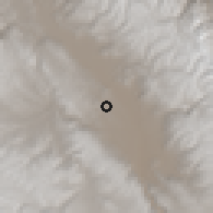 Shaded relief of the 60 km around Huachac, drawn from the GMTED2010 grid