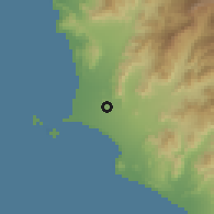 Shaded relief of the 60 km around Huacrapuquio, drawn from the GMTED2010 grid