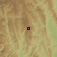 Shaded relief of the 60 km around Huallaga, drawn from the GMTED2010 grid