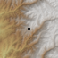 Shaded relief of the 60 km around Huamantanga, drawn from the GMTED2010 grid