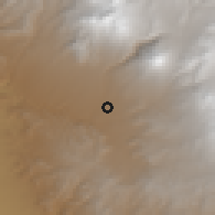 Shaded relief of the 59 km around Huanca, drawn from the GMTED2010 grid