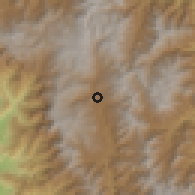 Shaded relief of the 60 km around Huancabamba, drawn from the GMTED2010 grid