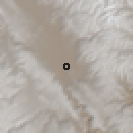 Shaded relief of the 60 km around Huancan, drawn from the GMTED2010 grid