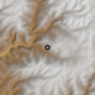 Shaded relief of the 60 km around Huancapon, drawn from the GMTED2010 grid