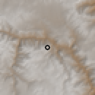 Shaded relief of the 59 km around Huancaraylla, drawn from the GMTED2010 grid