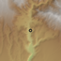 Shaded relief of the 59 km around Huancarqui, drawn from the GMTED2010 grid