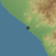 Shaded relief of the 60 km around Huanchanco, drawn from the GMTED2010 grid