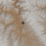 Shaded relief of the 60 km around Huanta, drawn from the GMTED2010 grid