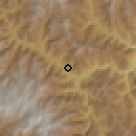 Shaded relief of the 60 km around Huarango, drawn from the GMTED2010 grid
