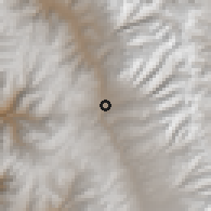 Shaded relief of the 60 km around Huaraz, drawn from the GMTED2010 grid