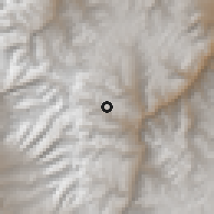 Shaded relief of the 60 km around Huari, drawn from the GMTED2010 grid