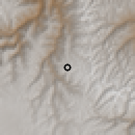 Shaded relief of the 60 km around Huariaca, drawn from the GMTED2010 grid