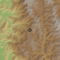 Shaded relief of the 60 km around Huarmaca, drawn from the GMTED2010 grid