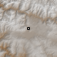 Shaded relief of the 60 km around Huarocondo, drawn from the GMTED2010 grid
