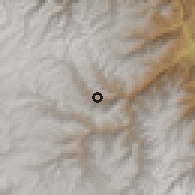 Shaded relief of the 60 km around Huasahuasi, drawn from the GMTED2010 grid