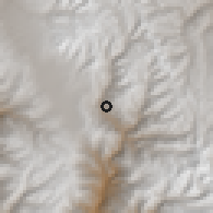 Shaded relief of the 60 km around Huasta, drawn from the GMTED2010 grid