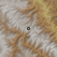 Shaded relief of the 60 km around Anco, drawn from the GMTED2010 grid