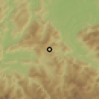Shaded relief of the 60 km around Imaza, drawn from the GMTED2010 grid