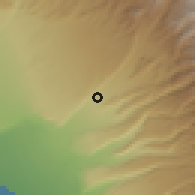 Shaded relief of the 59 km around Inclan, drawn from the GMTED2010 grid