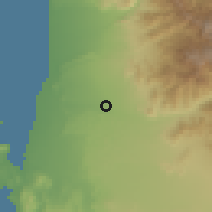 Shaded relief of the 59 km around Independencia, drawn from the GMTED2010 grid