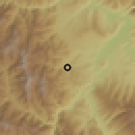 Shaded relief of the 60 km around Jaén, drawn from the GMTED2010 grid